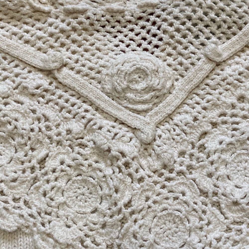 Vintage heavyknit cream sweater women’s small - Picture 5 of 8